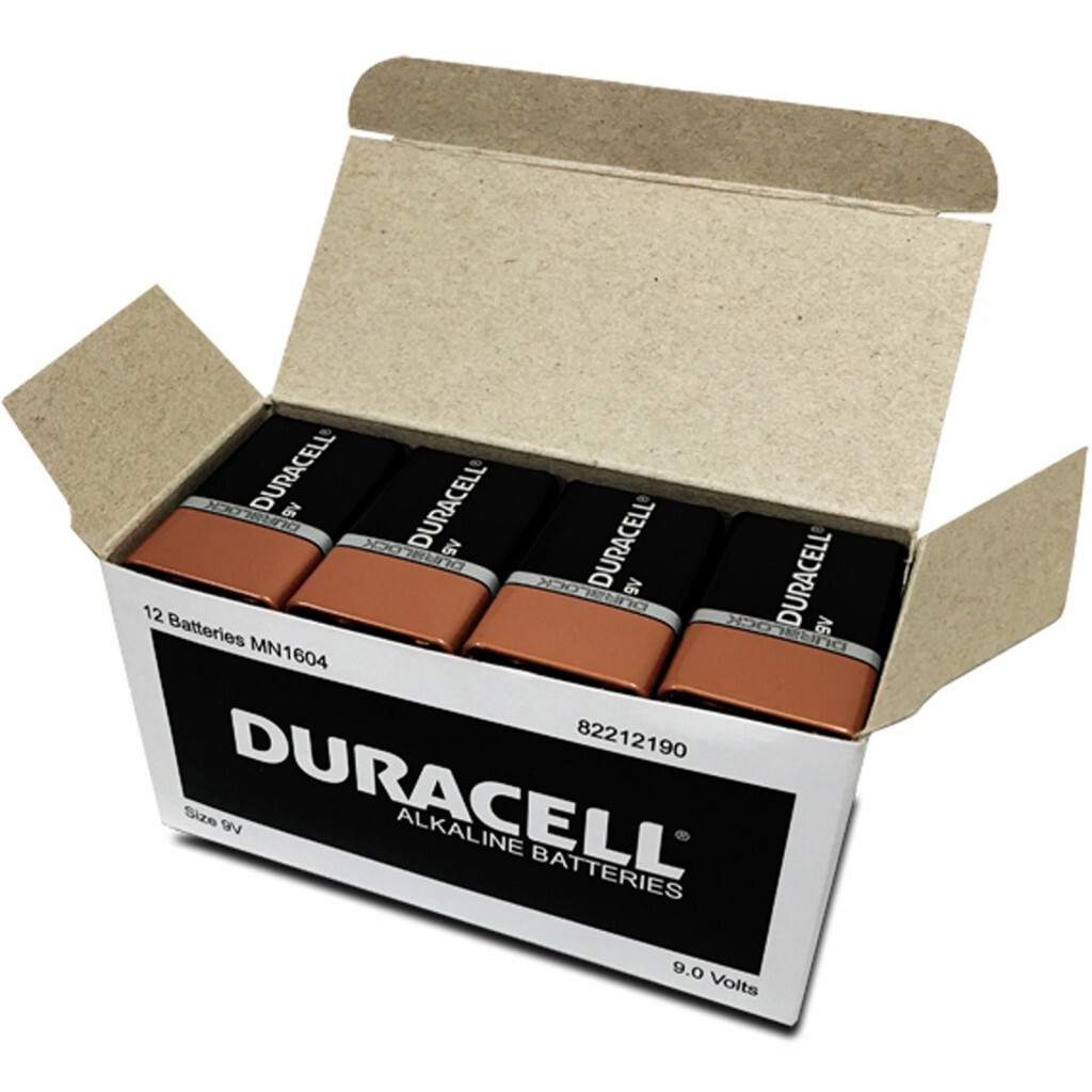 DURACELL CopperTop MN1604 9V Alkaline Battery, 12-box 