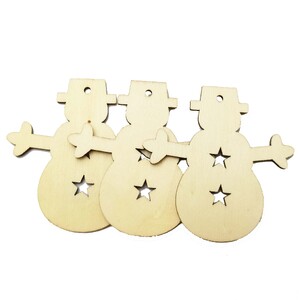 Speedy Wooden Christmas Shapes - Snowmen