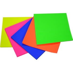 Rainbow Fluorescent Paper Squares 250mm x 250mm