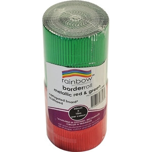 Rainbow Corrugated Border - Metallic Red & Green