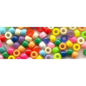 Plastic Pony Beads - Multi Coloured  500 beads