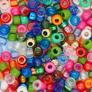 Plastic Pony Beads - Multi Coloured beads