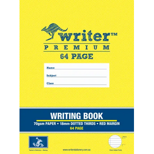 Writer Premium Writing Book 18mm Dotted Thirds Monkey