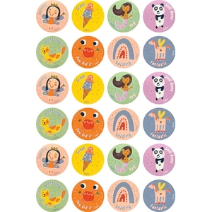 Australian Teaching Aids Merit Stickers Kids Drawn (Girl)