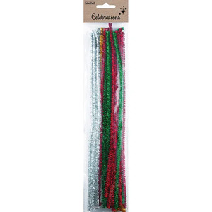 Tinsel Stems Xmas & Assorted Colours pkt of 50 & 100's