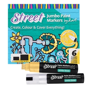 Street Paint Markers by Zart - Jumbo Gold & Silver