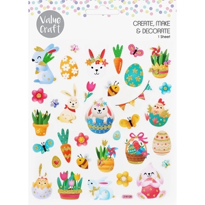 Value Craft Glittery Easter Bunny Stickers 