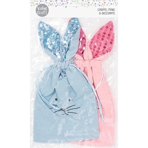 Value Craft Easter Bunny Sequined Treat Bag