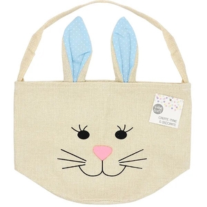 Value Craft Easter Bunny Hessian Basket Blue 