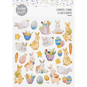 Value Craft Easter Foil Rabbit Stickers