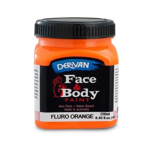 Derivan Face & Body Paint Fluoro Orange