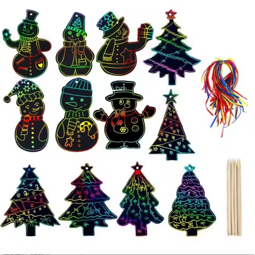 Speedy Scratch Art Snowmen & Christmas Trees