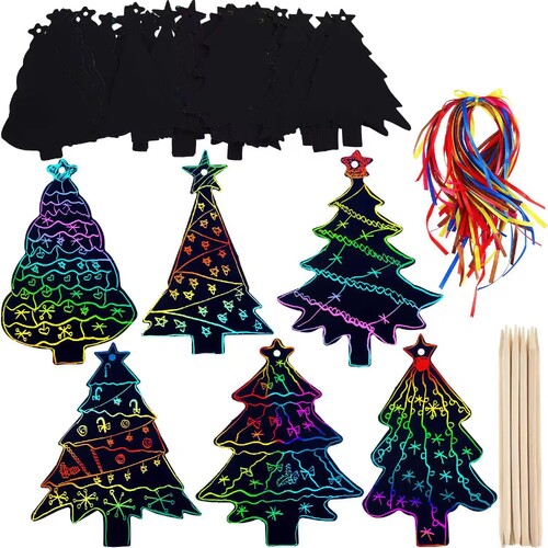 Speedy Scratch Art Christmas Trees