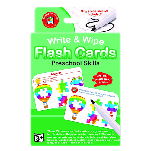 Learning Can Be Fun Write & Wipe Flash Cards Preschool Skills