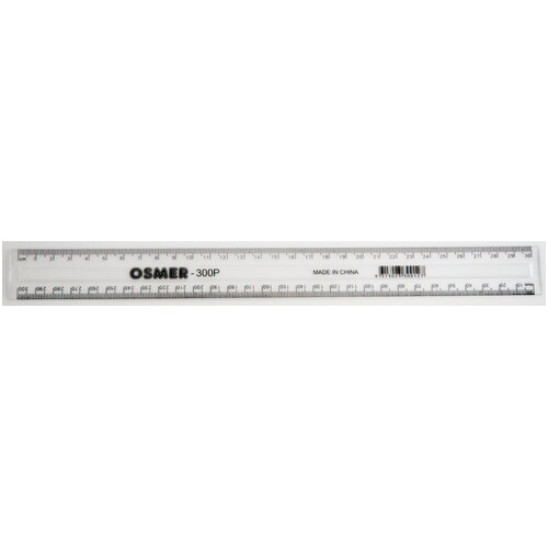 Osmer Clear Plastic Ruler 30cm