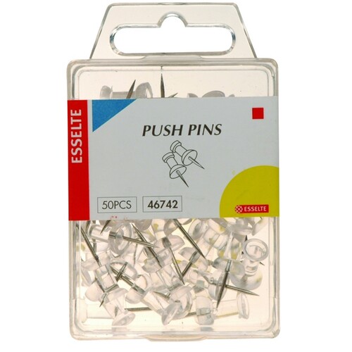 Esselte Push Pins Clear