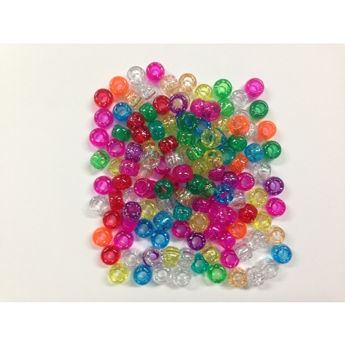 Craftworkz Plastic Pony Beads - Glitter  1,000 beads