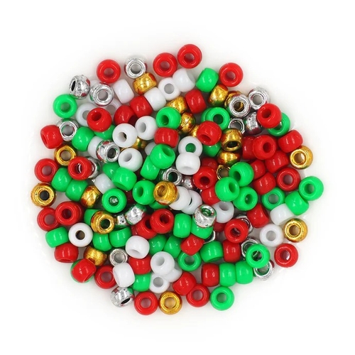 Arbee Plastic Pony Beads - Christmas Colours