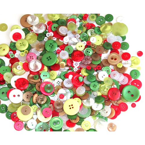 Shamrock Bucket of Buttons - Christmas