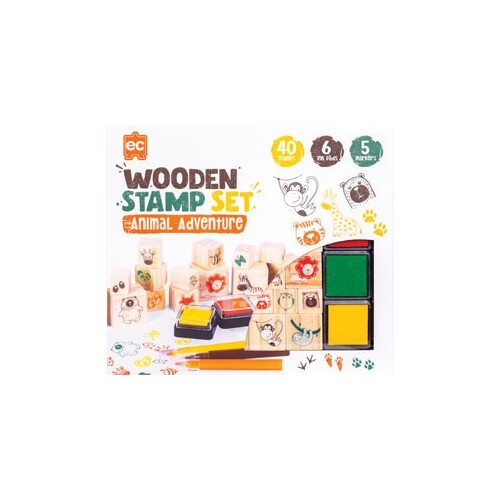 EC Wooden Stamp Set - "Animal Adventure"