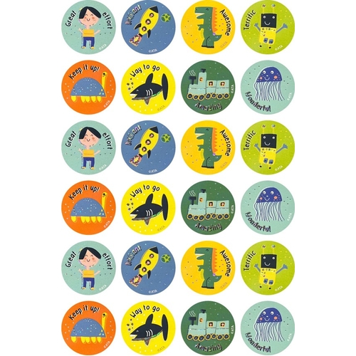 Australian Teaching Aids Merit Stickers Kids Drawn (Boy)