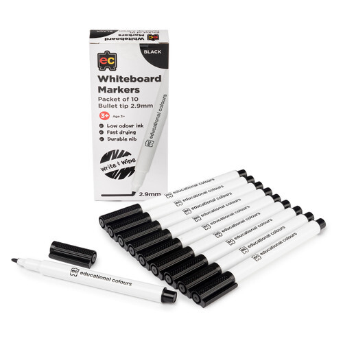 EC Whiteboard Markers Black - Fine Point