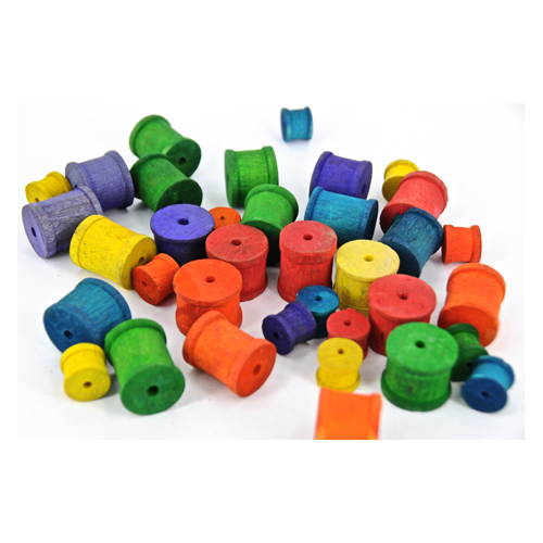 Little Learners Coloured Wooden Spools