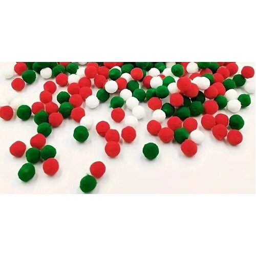 Value Craft Pom Poms Christmas 10mm