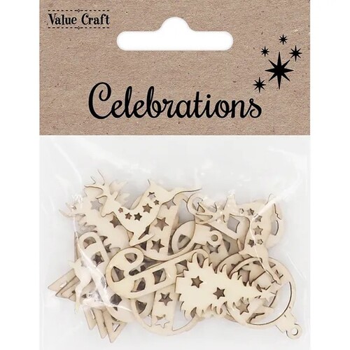 Value Craft Wood Mini Christmas Shapes