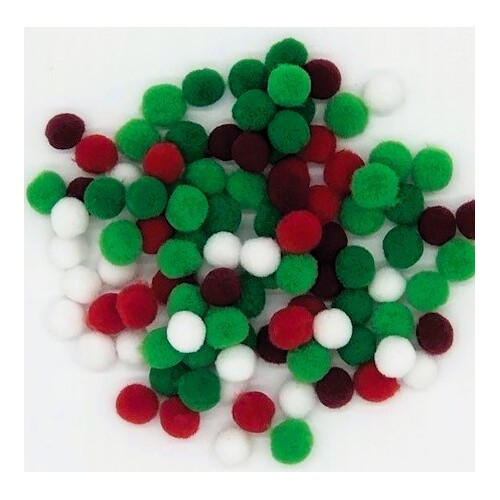 Speedy Pom Poms Christmas pkt of 100